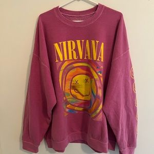 Urban Outfitters Nirvana Smile Overdyed Sweatshirt